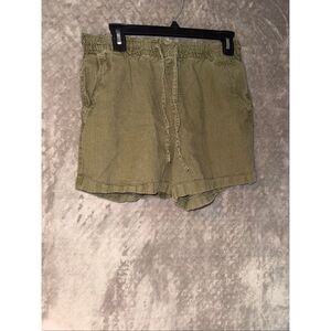 Uniqlo Green High Rise linen blend Pull On shorts Waist 28-29” #774